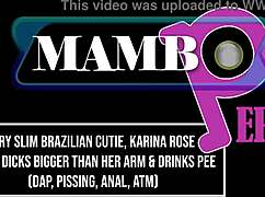 Very Slim Brazilian Cutie Karina Rose Takes Dicks Bigger Than Her Arm! DAP Dry Version Anal ATM 4on1 with Monster Cocks OB441