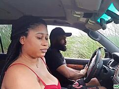 pretty girl picked up in village, banged hard in car outdoors