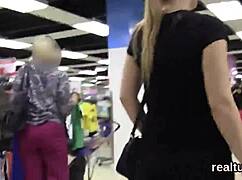 Czech teen tempted in mall for blowjob.