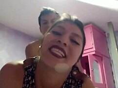 i give it all to her latina brunette without removing her skirt