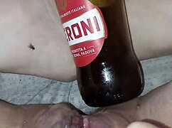 Gretala Excited Pregnant Woman Rubs Bottle On Juicy Pussy