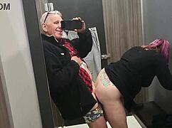 kiwi milf subtly getting fucked in store changing room