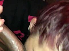 subtle sucking of that monster big black cock by a whore