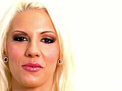 Blonde beauty with bouncing boobs gets her first casting fuck from a muscled guy with a huge cock.