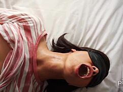 Blindfold Fuck Leaves Morgan Drinking Piss with Huge Facial