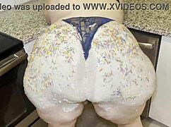 julie ginger says, 'taste my icecream' while spreading her big fat ass for assplay