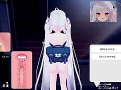 Touching big tits and more in cute hentai outfit with curvy 3d game!