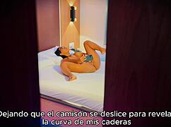 Stepmother Caught Masturbating While Stepson Watches in Secret. What a Taboo Brunette Whore!