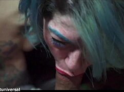 Új szomszéd Skarlit Angel mélyen nyeli a feketefaszt