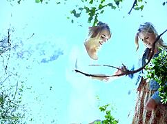 Scarlet Red And Blake Eden Enchant With Lesbian Action In Heels