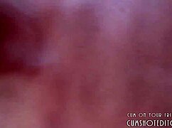 This amateur ebony babe drains cock and swallows cum in public pov.