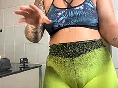 Wife Pretends To Cook But Flashes Swollen Pussy