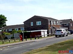 Busty Brit Giving Head To Dweeb