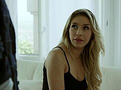 He Fantasizes About Carmen Caliente's Trimmed Pussy All Day.