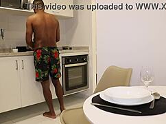 She loves big black cock in her pussy over morning coffee