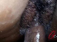 got a wild close-up with hairy creamy pussy and bbc action