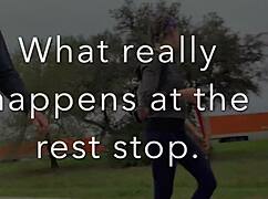 Forró szex egy pihenőhelyen.