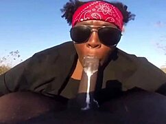 Cali head queen sucks monster cocks sloppy in outdoor sex tape compilation with bbw cum