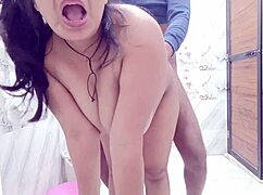 pussy banged by stepbrother in steamy bathroom. tattooed babe bent over for doggystyle.