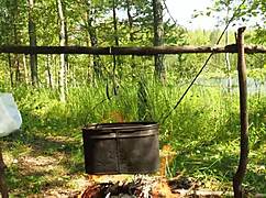 Cute stepsister sucks dick and swallows in woods