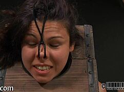 Girl stripping in cage, clothes ripping off! 🔥