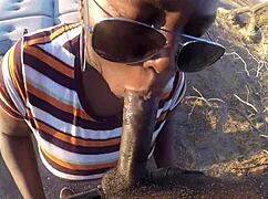 Cali head queen sucks monster cocks sloppy in outdoor sex tape compilation with bbw cum