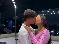 so this curious latina neighbor, salomé gil, got nailed on the terrace by the neighbor's young son - part 1