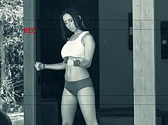 Brandy endures deep anal sex on the couch with her mother-in-law