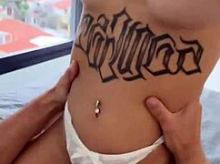 Latina unleashes sloppy deepthroat masturbation and cum on tits in pov quickie