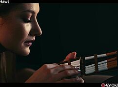 Tiffany Tatum delivers a fierce pov blowjob while smoking in a see-through outfit