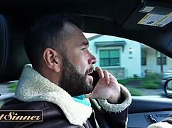 Does this muscular man satisfy his kinky redhead partner with his big cock?