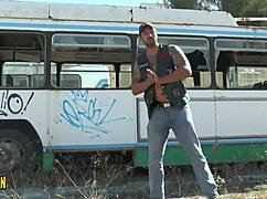 Martyr Bangs Young Brunette with Huge Tits Hard on Bus