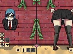 Juguemos con chica en la pared para pasarla bien