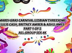 Britney Amber Unleashes Intense Lesbian Orgasms at Mardi Gras Party