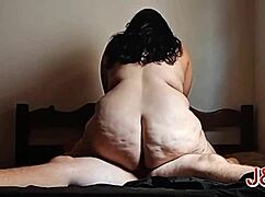 Chubby Brazilian Milf Rides Hard on Bed Homemade