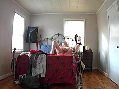 hidden camera catches step mom coming home from shopping, trying on new clothes, and masturbating