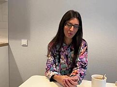 Library Girl Turns Nympho: Loves Sperm on Glasses in Rough Doggystyle.