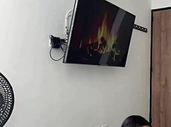 cute latina gives stepbrother sloppy blowjob