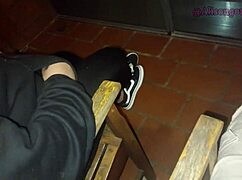 hey, my best friend swallows my whole dick on the balcony, almost caught!