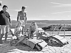 Tantalizing tourists Candee Licious and Shalina Devine toy their tight asses