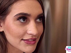 shorties macy and sera double team stepbro's cock for taller cum