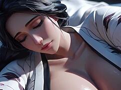 unohana retsu from bleach catches you but allows cum on her huge breasts in pov