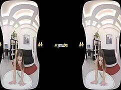 Virtualpee - dildo loving brunette splashes herself with piss