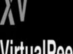 Virtualpee - dildo loving brunette splashes herself with piss