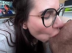 Sexy Brunette Receives Cum On Face