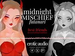 Damn, two futanari women dominate with 3way facefuck and anal pegging at party!