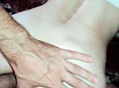 Wife in lingerie passionately fucks during amateur session