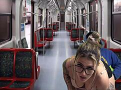 Fucked Hot Secretary On Public Train.