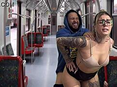 Fucked Hot Secretary On Public Train.