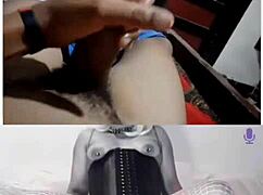 Latina Webcam Tease with Toys in Tight Corset Play